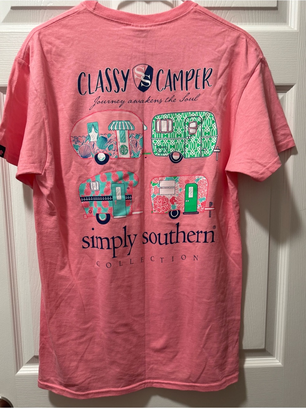 Simply Southern Pink Short-Sleeve Women’s Tee with Small Chest Logo - Picture 4 of 6